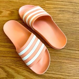 Adidas women’s slides, size 10